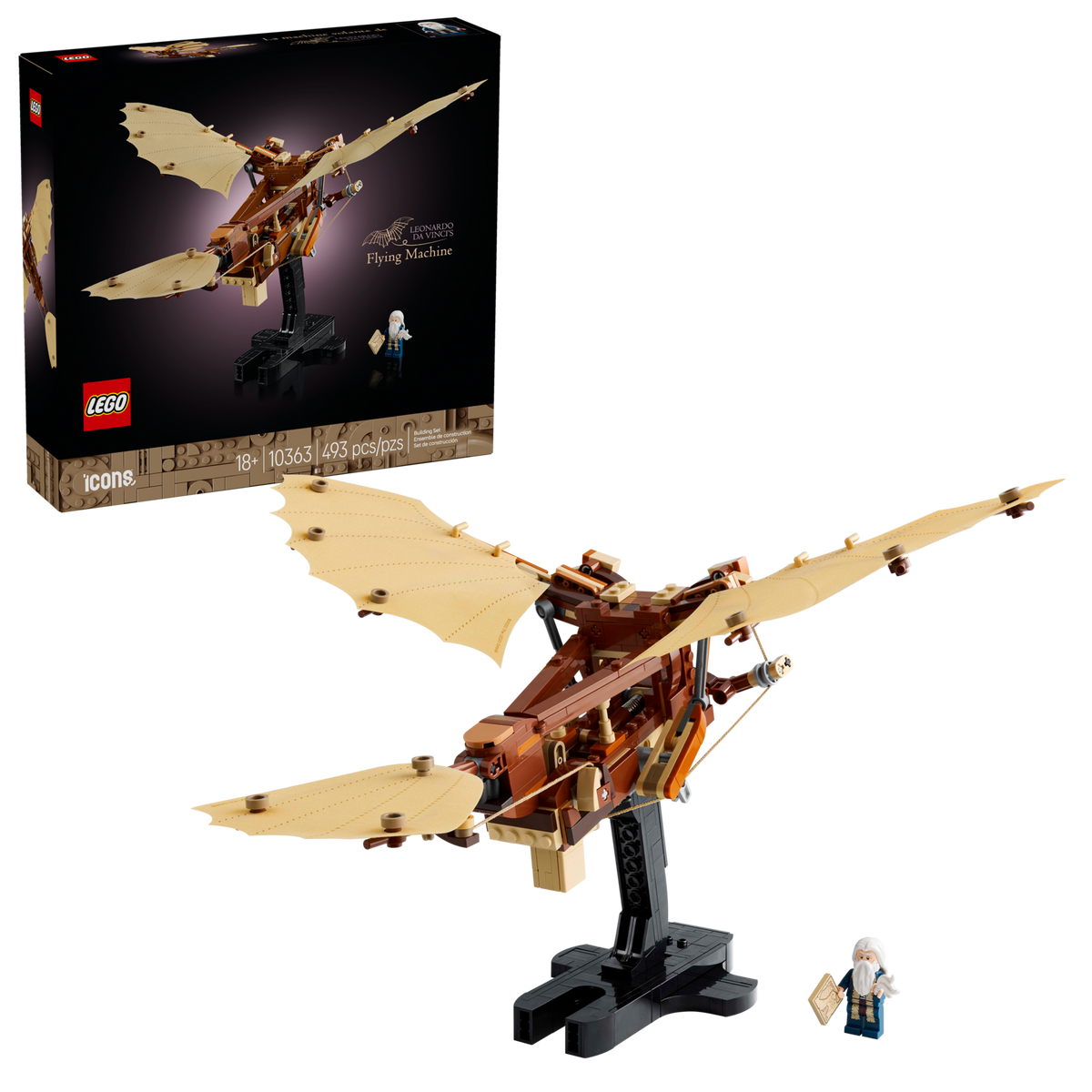 LEGO Icons Leonardo da Vinci's Flying Machine 10363 Building Set for Adults (493 Pieces) - View 2