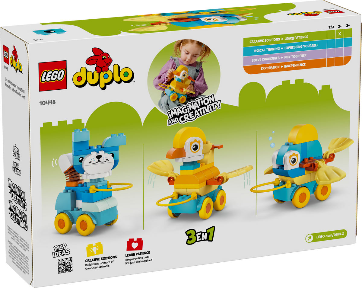 LEGO DUPLO 3in1 Animals on Wheels Building Set (58 Pieces, Ages 2+) - View 10
