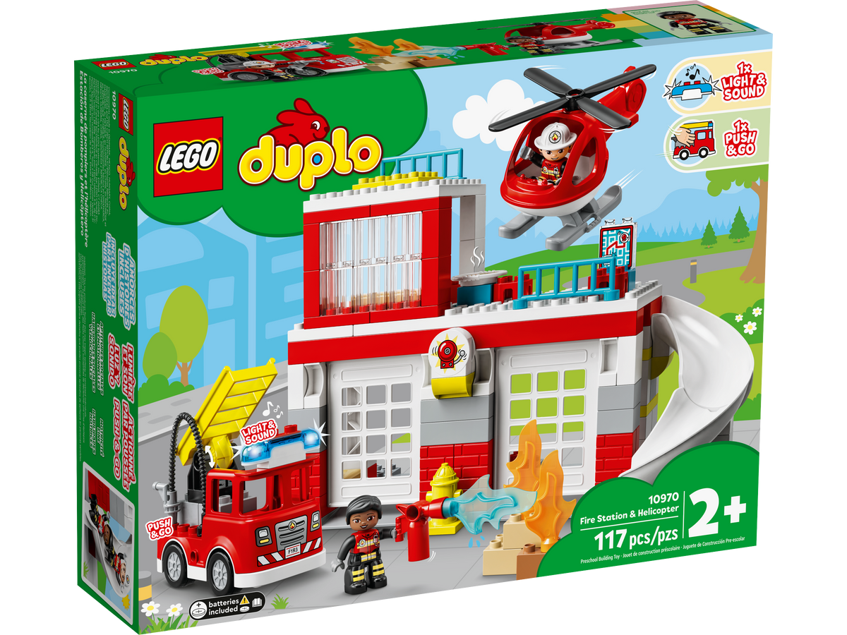 LEGO DUPLO Fire Station & Helicopter 10970 Building Set (117 Pieces) - View 2