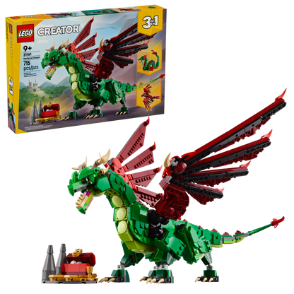 LEGO Creator 3-in-1 Medieval Dragon 31161 Building Set (715 Pieces) - View 2