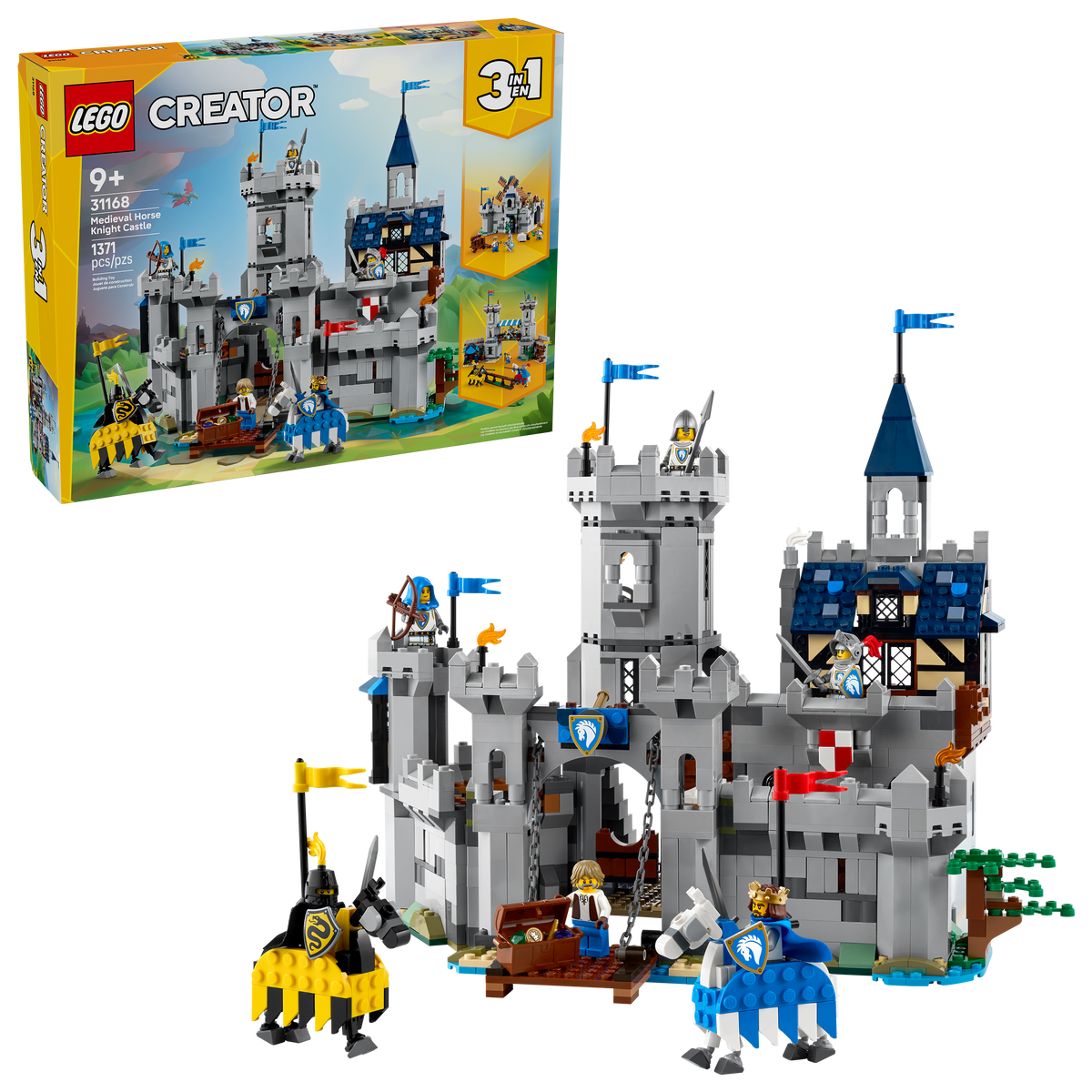 LEGO Creator 3-in-1 Medieval Horse Knight Castle 31168 Building Set (1,371 Pieces) - View 2