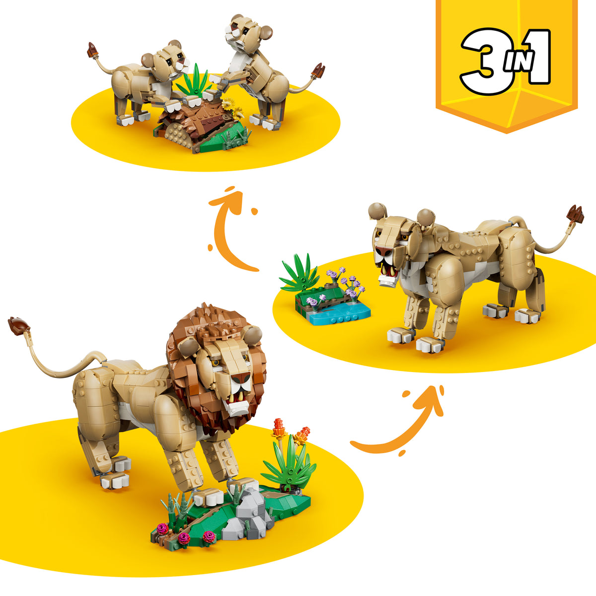 LEGO Creator 3-in-1 Wild Animals: Majestic Lion 31386 Building Set (839 Pieces) - View 4