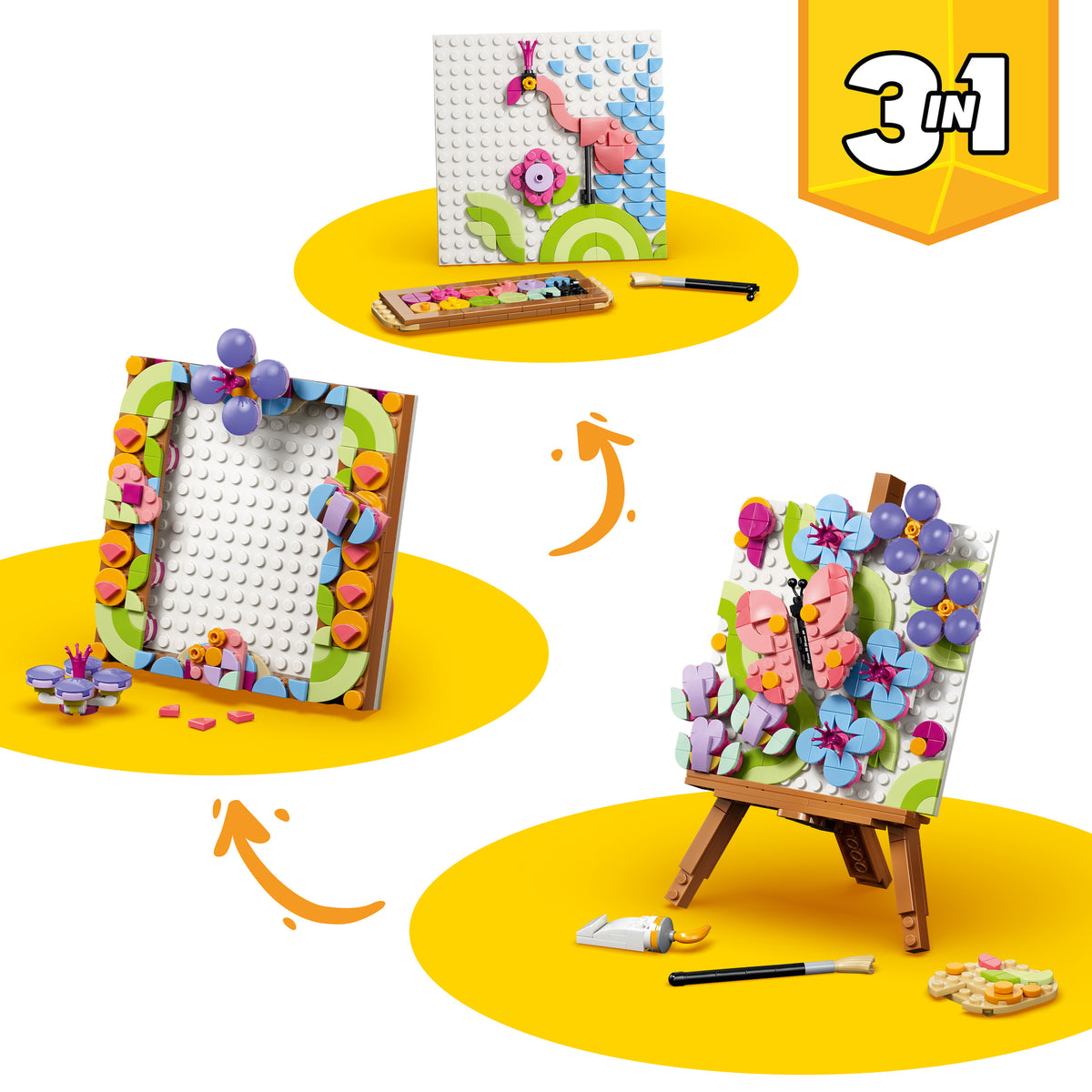 LEGO Creator 3-in-1 Floral Art Decor Painting 31390 Building Set (348 Pieces) - View 4