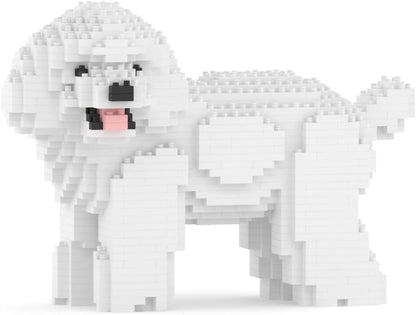 Brick-built toy poodle sculpture in light brown – view 6