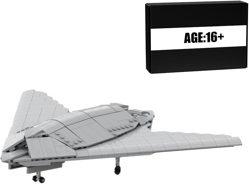 Brick-built stealth attack drone model shown from above