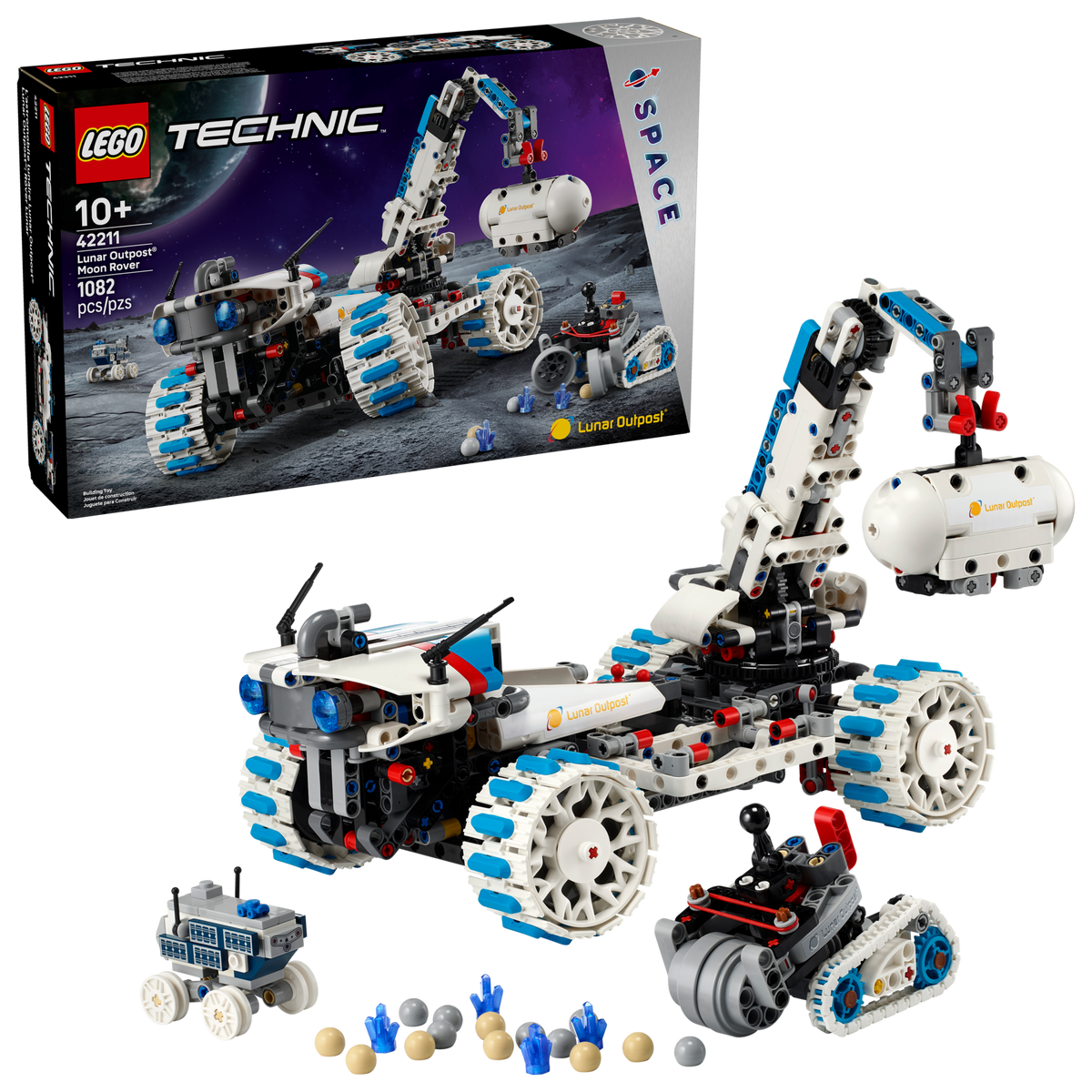 LEGO Technic Lunar Outpost Moon Rover Space Vehicle 42211 Building Set (1,082 Pieces) - View 2