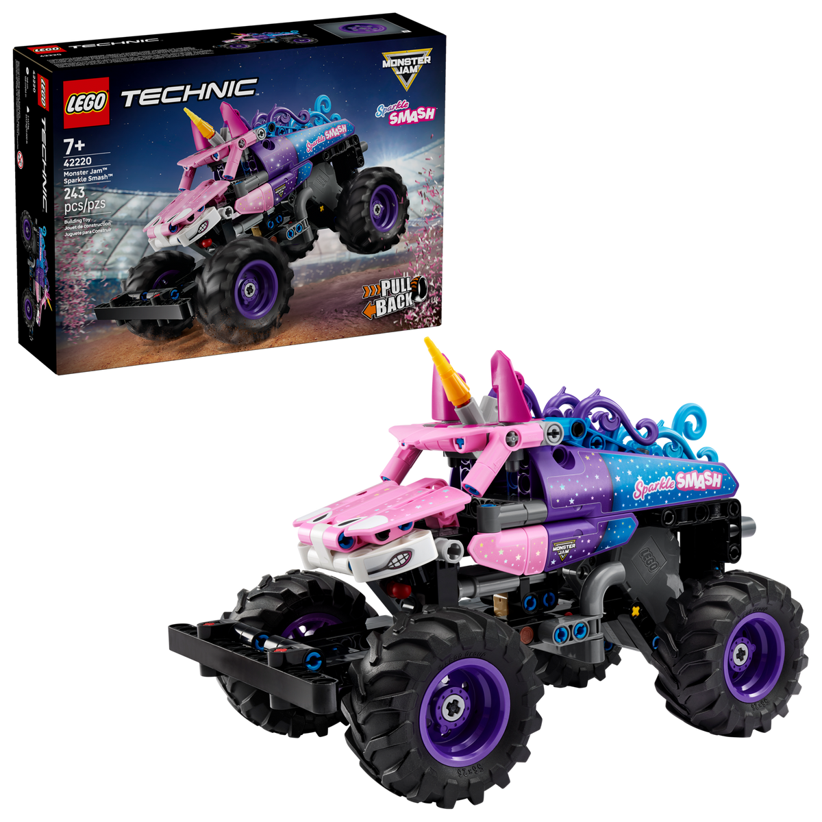 LEGO Technic Monster Jam Sparkle Smash Pull-Back 42220 Building Set (243 Pieces) - View 2