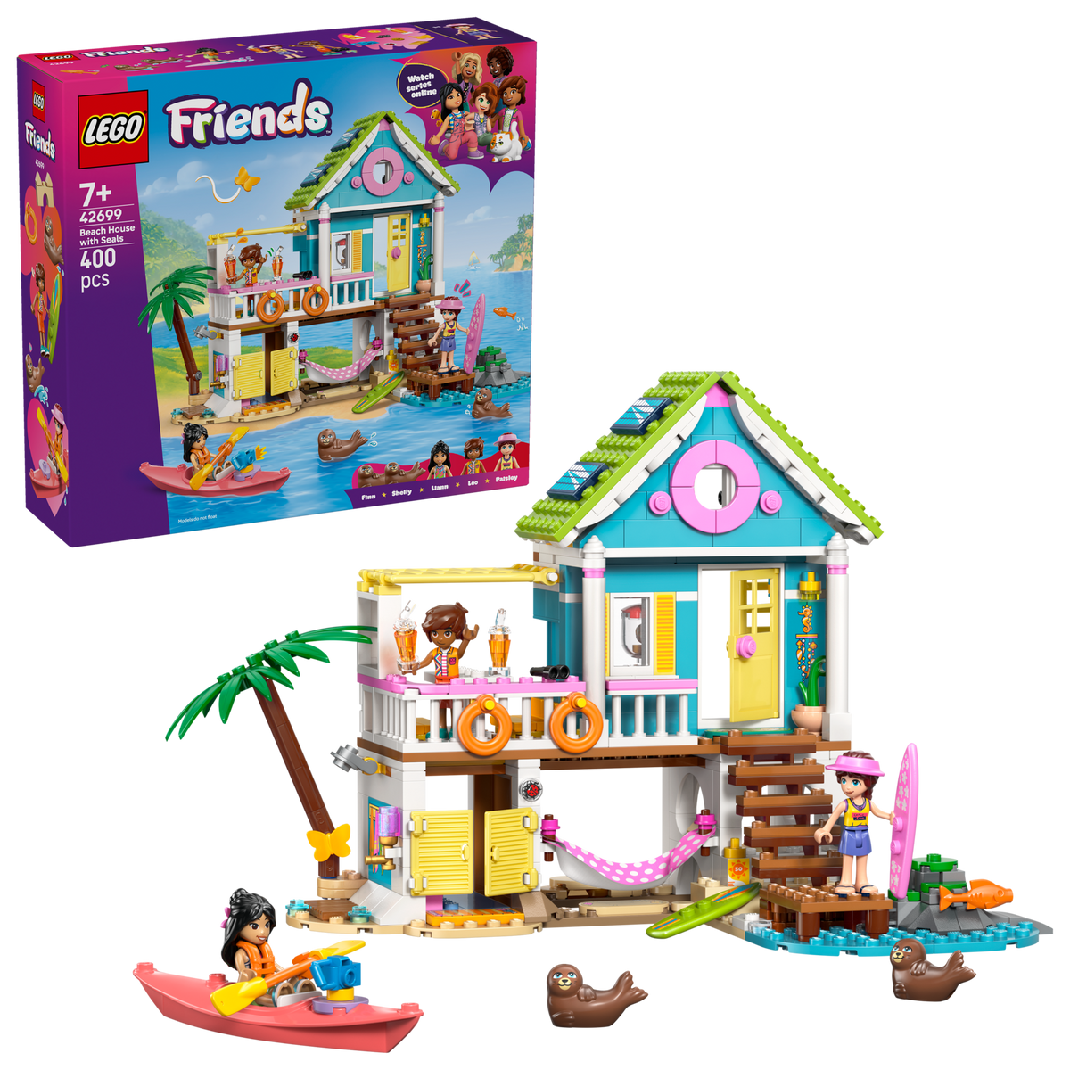 LEGO Friends Beach House with Seals Building Set (400 Pieces, Ages 7+) - View 2