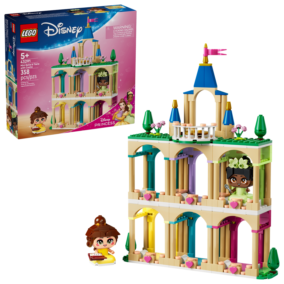 LEGO Disney Mini Belle & Tiana with Castle 43291 Building Set (358 Pieces) - View 2