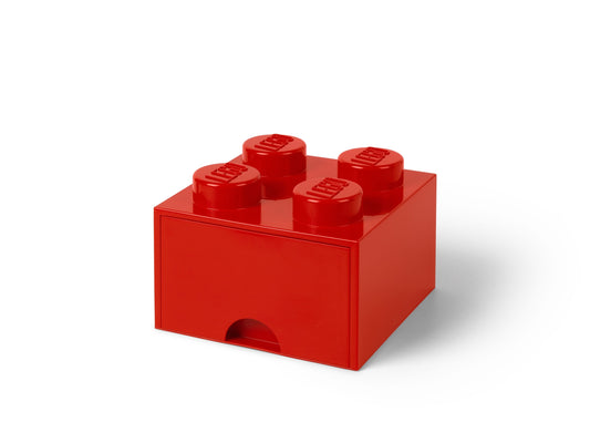 LEGO 4-Stud Bright Red Storage Brick Drawer for Ages 4+