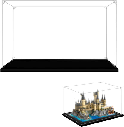 Clear display case over a large brick-built wizard castle model – view 3
