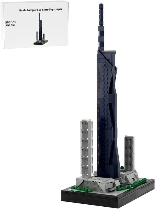 Micro brick model of a faceted 118-story skyscraper with spire
