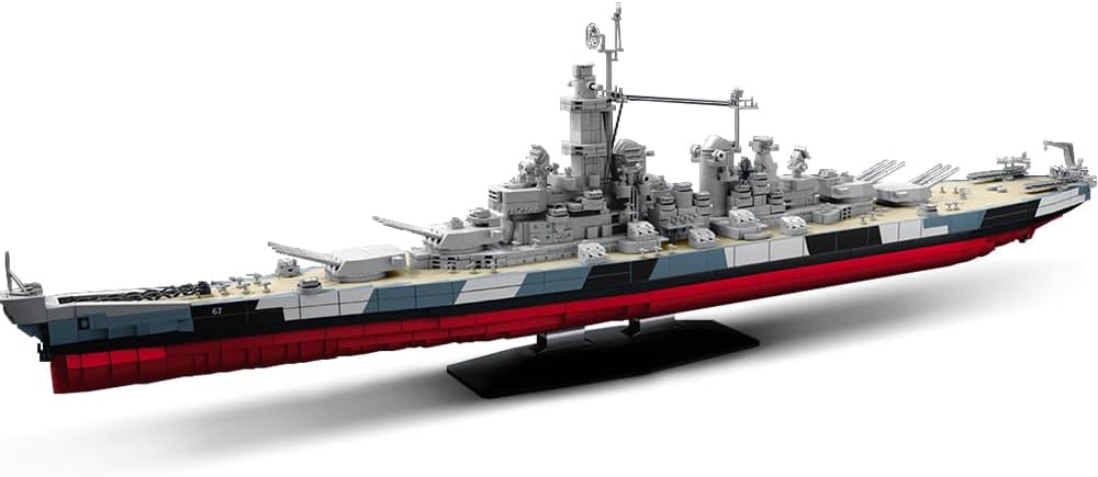 Long brick-built Iowa-class battleship on a wheeled base – view 5
