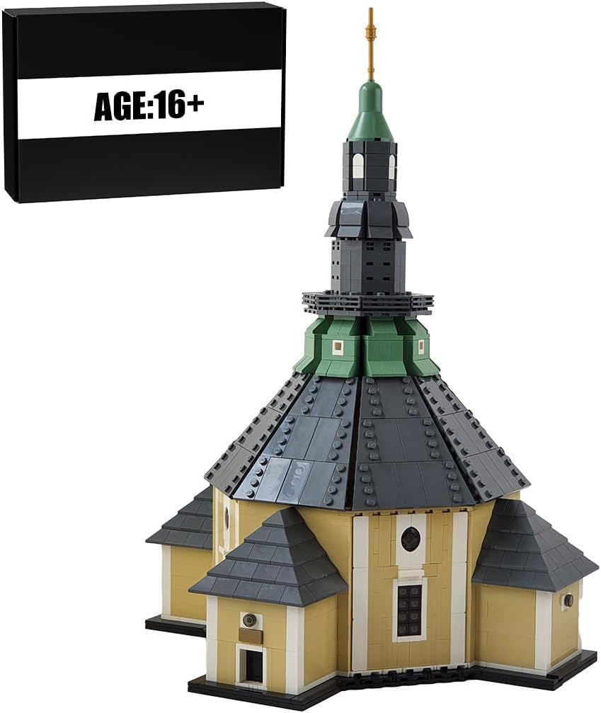 Snow-covered brick-built country church with bell tower and arched windows – view 5