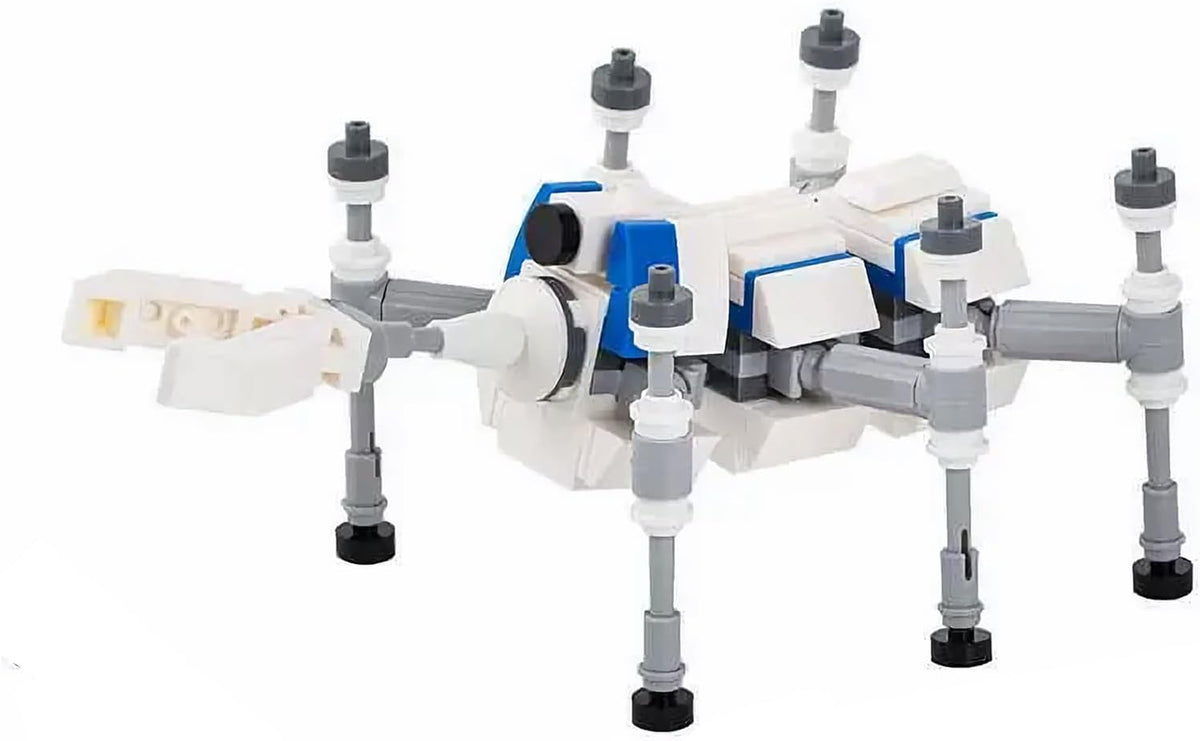 Built multi-legged crab-style battle droid robot brick model – view 4