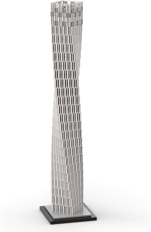 Brick-built Dubai skyline street scene with tall towers at 1:800 scale