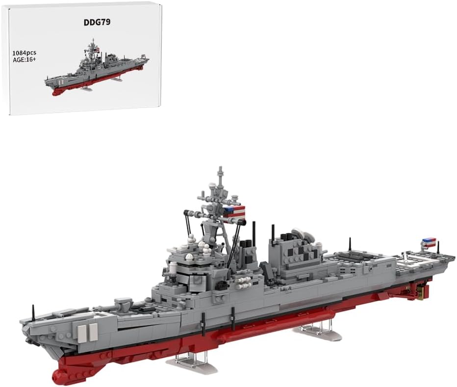 Brick-built navy guided missile frigate display model – view 2