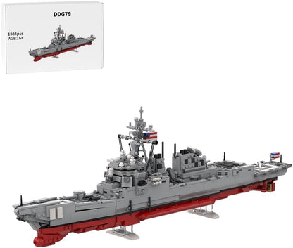 Brick-built navy guided missile frigate display model – view 2