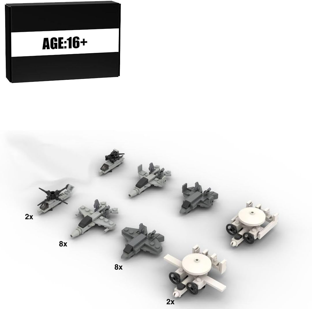 Brick-built aircraft carrier deck accessories and small aircraft models