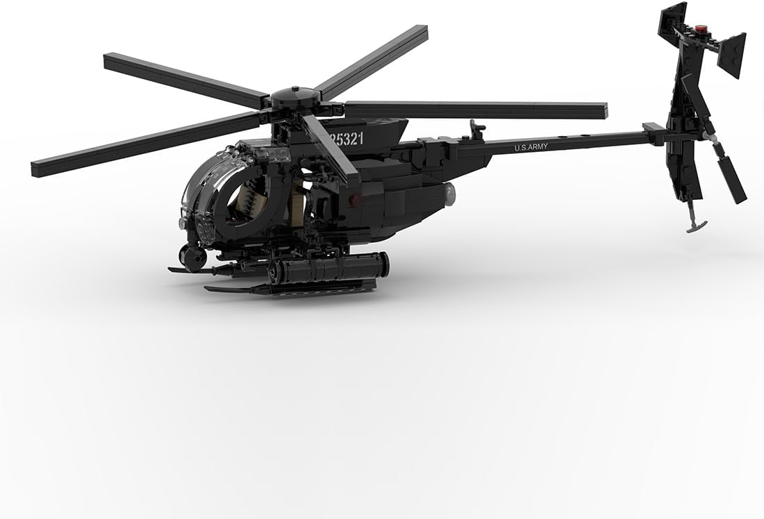 1:35 scale heavy-lift military helicopter brick model with large rotor blades – view 3