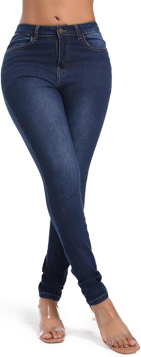 Women's Butt Lifting Skinny Jeans - High Waisted Curve Enhancing Soft Stretch Denim for Daily Wear - Small