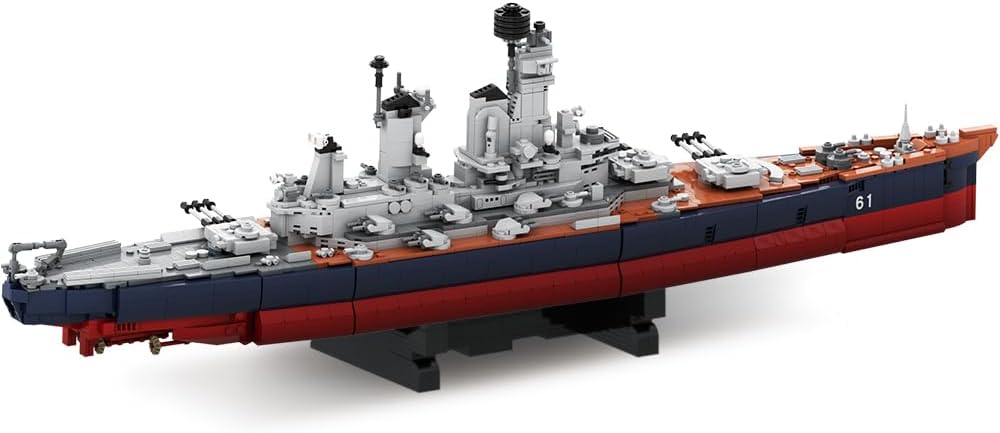 Long brick-built Iowa-class battleship on a wheeled base – view 8