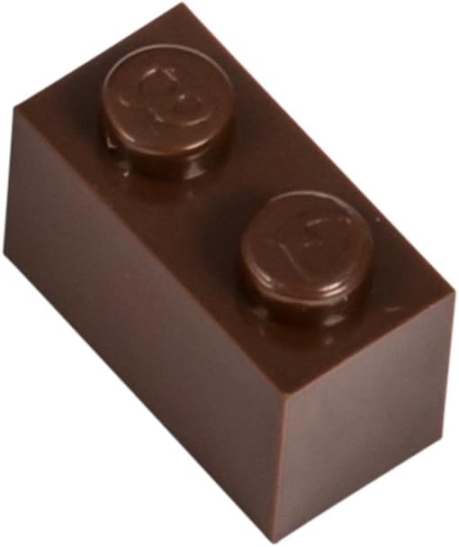 Pile of nut brown 2x1 building bricks with two studs each