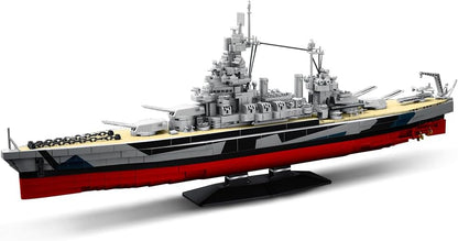 Long brick-built Iowa-class battleship on a wheeled base – view 3
