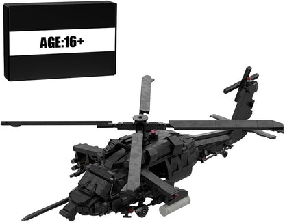 Military utility helicopter brick model with main rotor and refueling probe – view 2