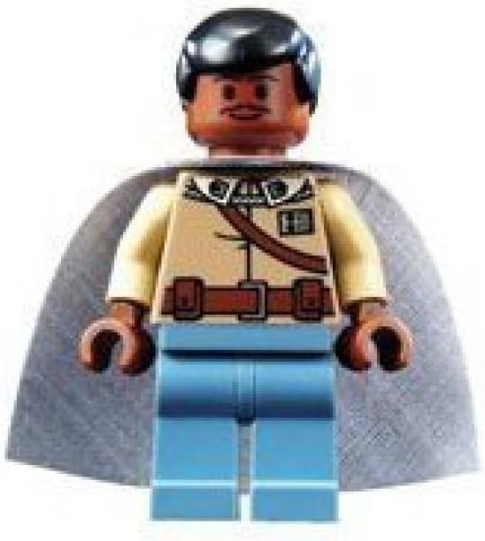 Single minifigure of a space rebel general standing on a plain background
