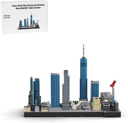 Brick-built Lower Manhattan street corner with office towers and storefronts – view 3