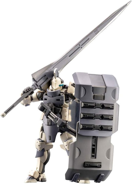 White 1/24 scale knight armor mecha model figure standing upright