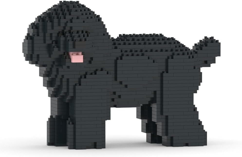 Brick-built toy poodle sculpture in light brown – view 4