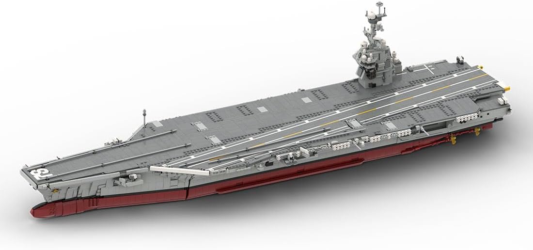 Brick-built aircraft carrier deck accessories and small aircraft models – view 2
