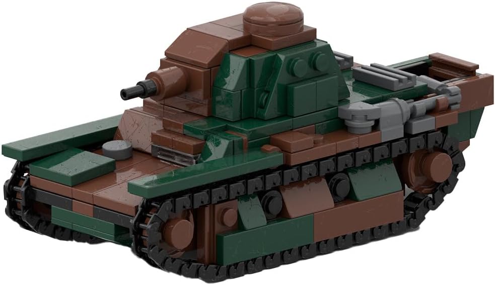 Camouflage brick-built tracked rocket launcher vehicle – view 3