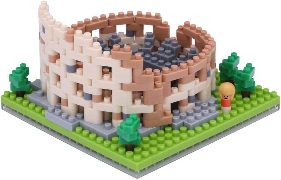 Palm-sized micro-block model of the Roman Colosseum with tiered arches