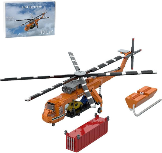 Brick-built heavy-lift crane helicopter with open-frame fuselage and cargo sling