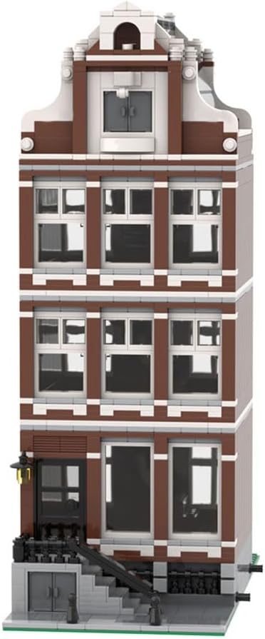 Narrow brick-built Amsterdam canal house with gabled roof and tall windows – view 4