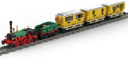 Brick-built vintage silver passenger train carriages in 6-wide scale – view 3