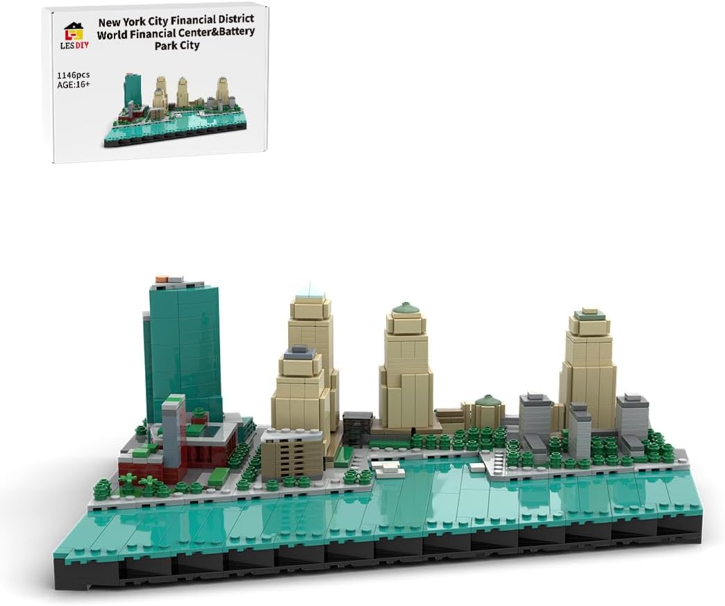 Brick-built Lower Manhattan street corner with office towers and storefronts – view 2