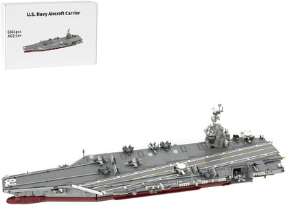 Brick-built aircraft carrier deck accessories and small aircraft models – view 3