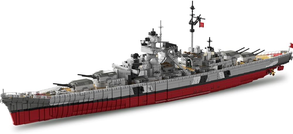 Long brick-built Iowa-class battleship on a wheeled base – view 6