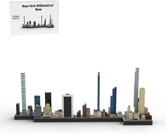 Built New York skyline brick model of tall Midtown Manhattan skyscrapers