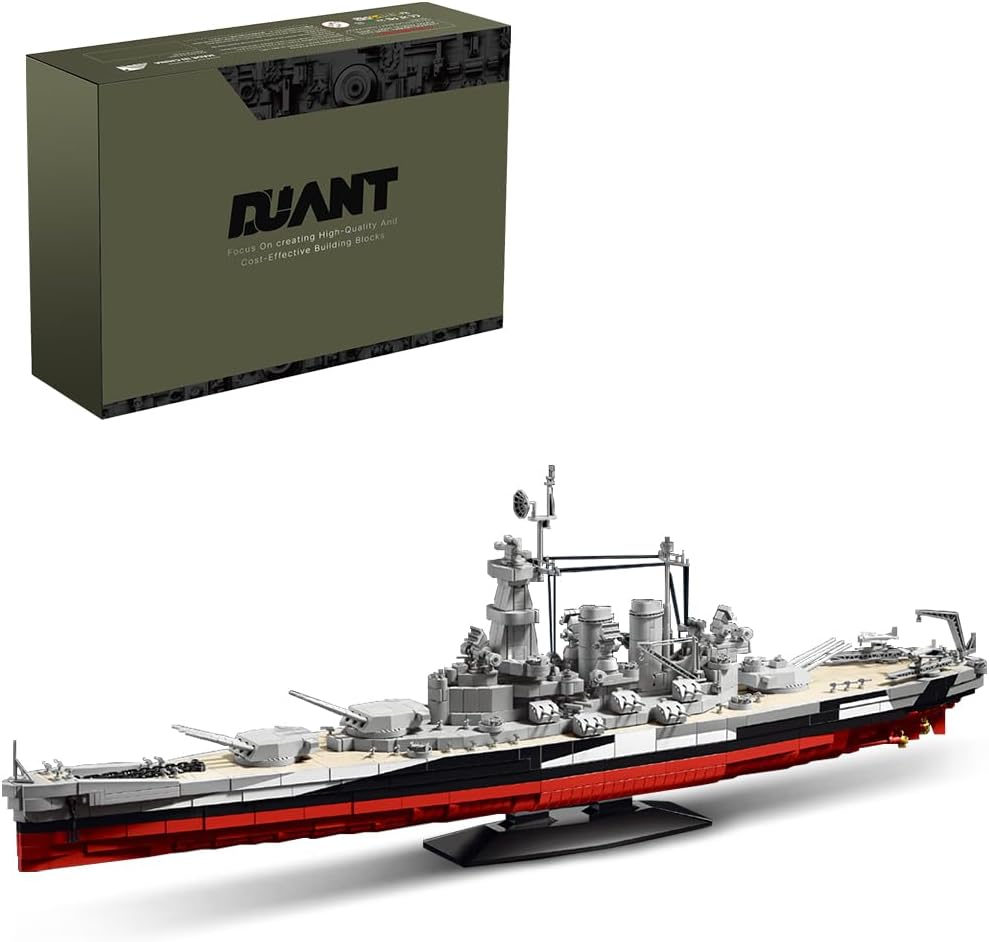 Long brick-built Iowa-class battleship on a wheeled base – view 10