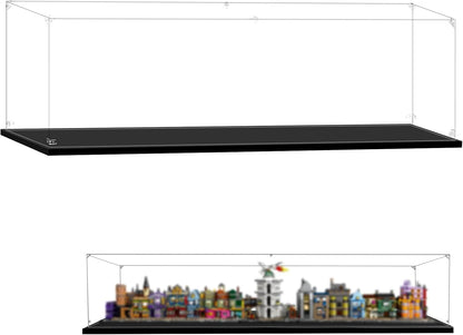 Clear display case over a large brick-built wizard castle model – view 2