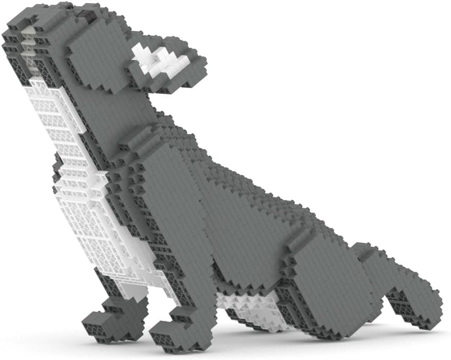 Brick-built French bulldog sculpture – view 3