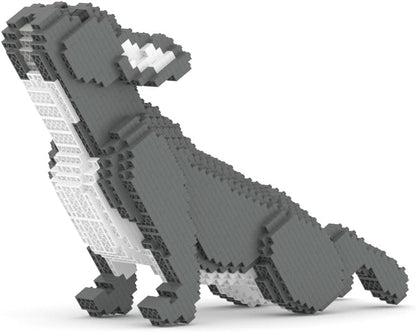 Brick-built French bulldog sculpture – view 3