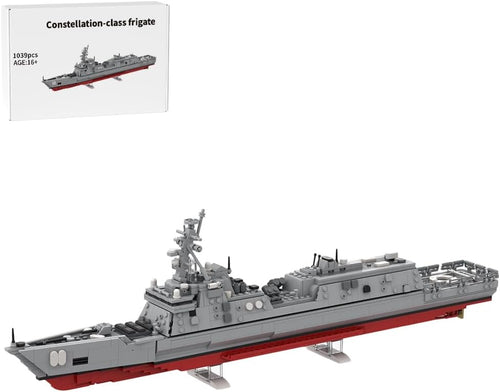 Brick-built navy guided missile frigate display model