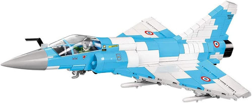Brick-built delta-wing fighter jet model