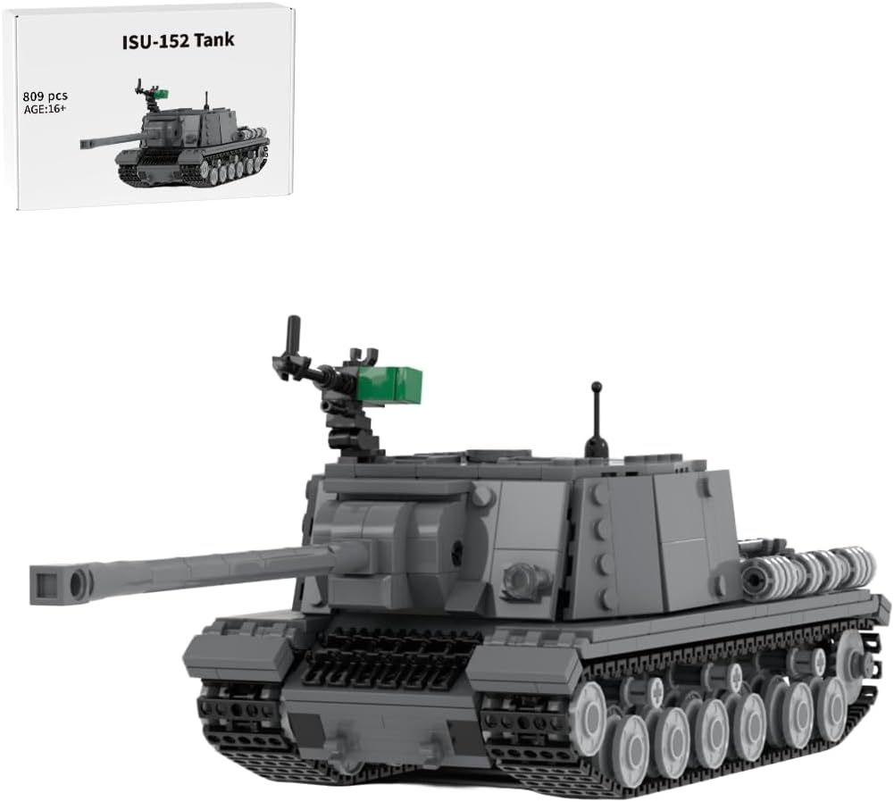 Brick-built King Tiger heavy tank in camouflage with long gun, side view – view 3